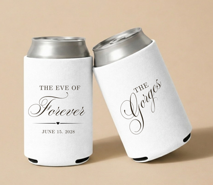 Personalized The Eve of Forever Wedding Can Coolers