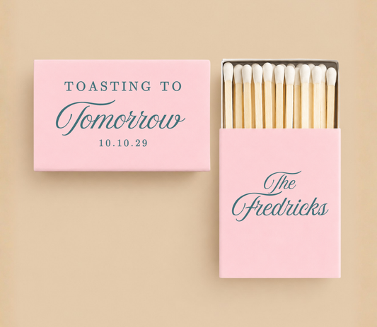 Personalized Toasting To Tomorrow Wedding Matchboxes