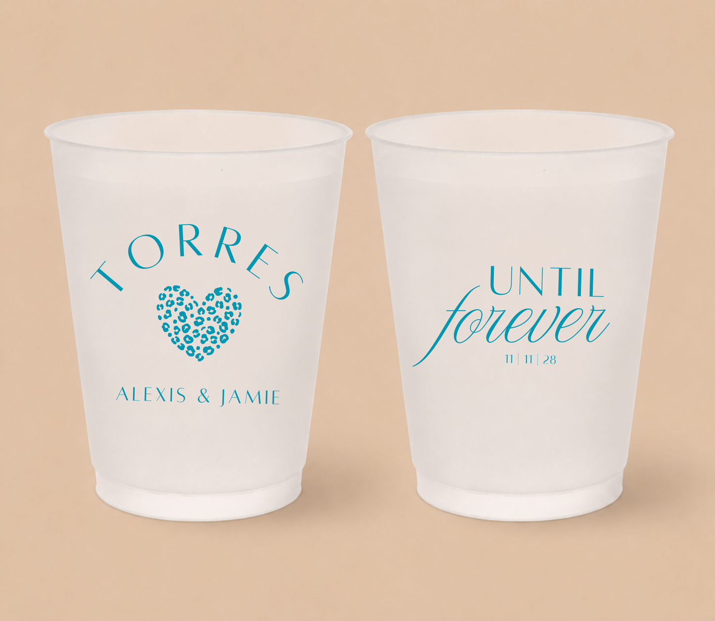 Personalized Until Forever Wedding Frosted Cups
