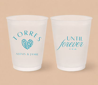 Personalized Until Forever Wedding Frosted Cups