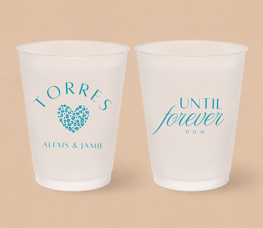 Personalized Until Forever Wedding Frosted Cups