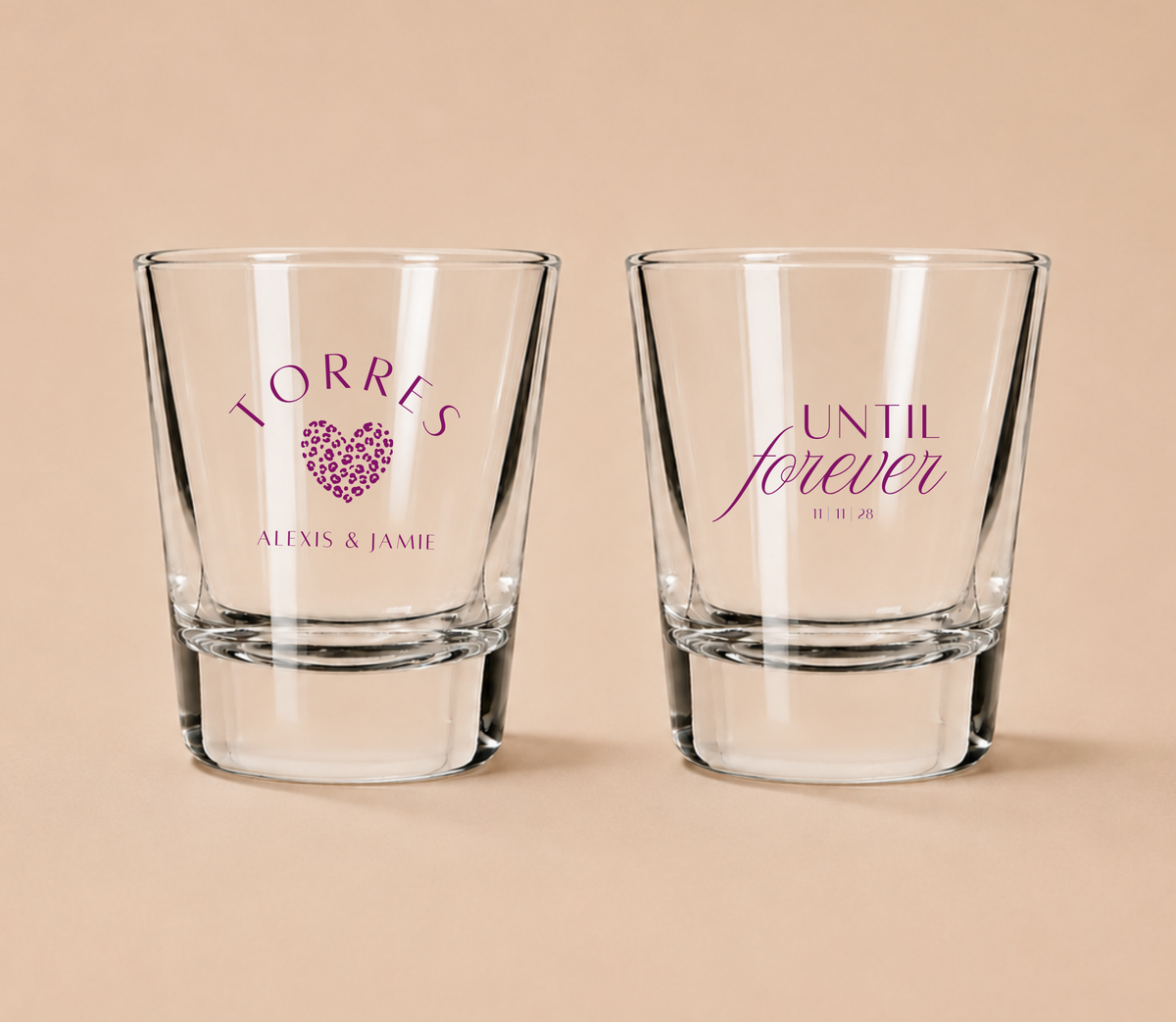 Personalized Until Forever Wedding Shot Glasses