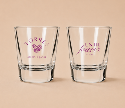 Personalized Until Forever Wedding Shot Glasses