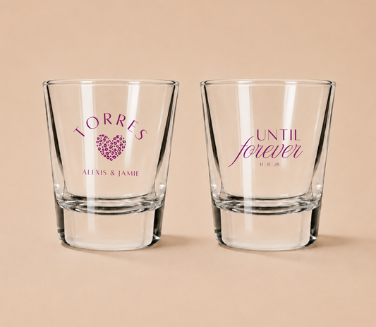 Personalized Until Forever Wedding Shot Glasses
