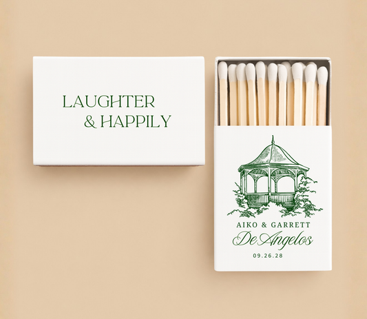 Personalized Venue Illustration Wedding Matchboxes