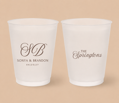 Personalized Wedding Names Frosted Cups