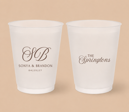 Personalized Wedding Names Frosted Cups