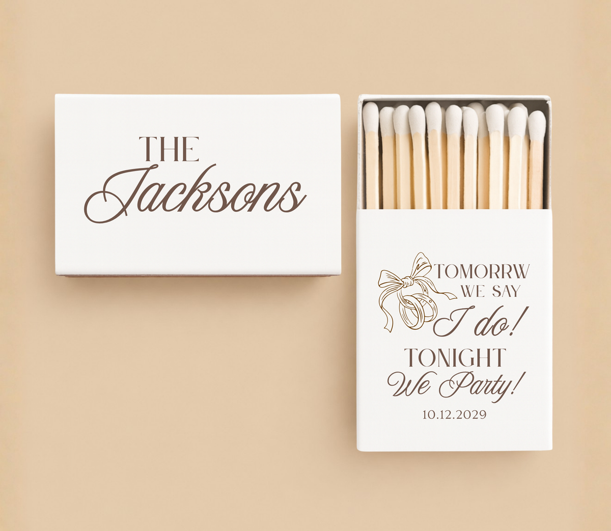 Personalized Wedding Rehearsal Matchboxes
