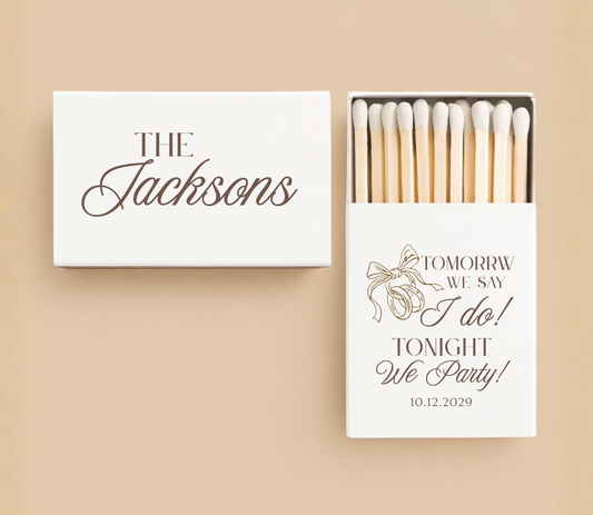 Personalized Wedding Rehearsal Matchboxes