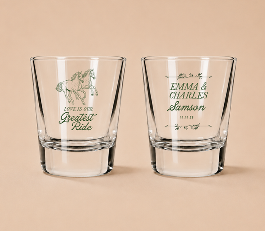 Personalized Western Wedding Shot Glasses