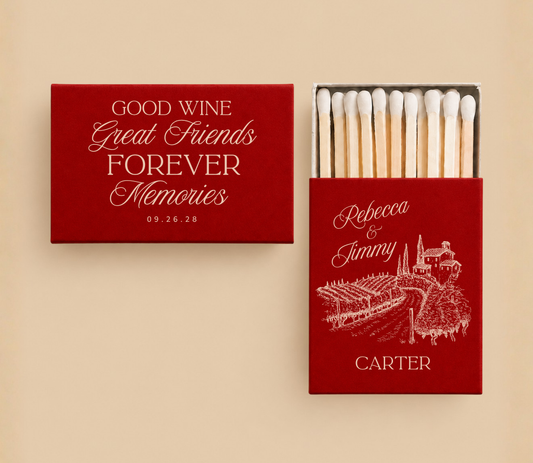 Personalized Winery Wedding Favor Matches