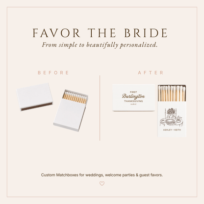 Thanksgiving wedding favors with custom couple names