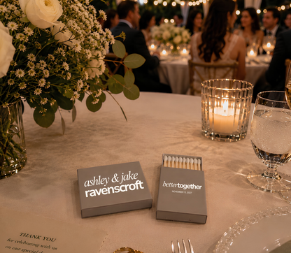 Modern wedding welcome party favors.