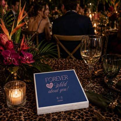 Forever Wild About You custom wedding napkins.