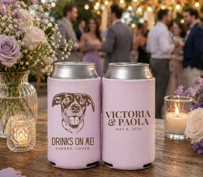 Funny dog wedding can coolers.