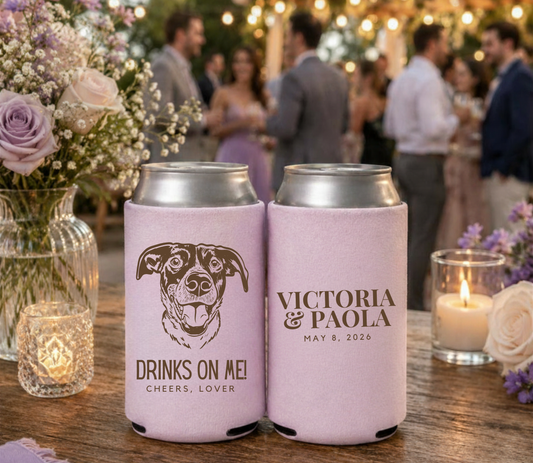 Funny dog wedding can coolers.