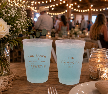 Rustic country wedding drink cups.