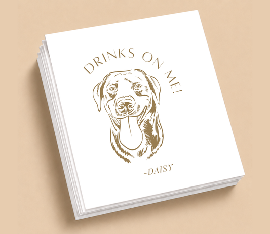 Personalized Pet Drinks On Me Napkins