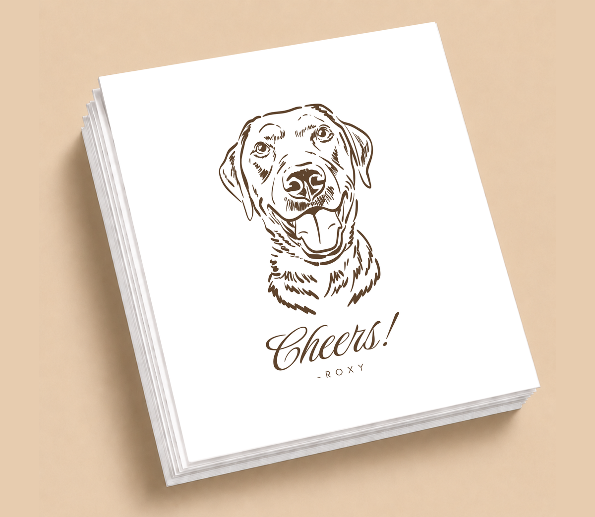 Personalized Pet Name Portrait Wedding Napkins