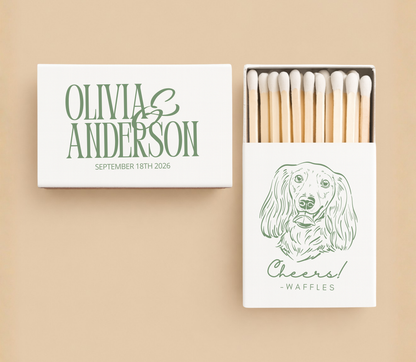 Personalized Pet Portrait Wedding Matchboxes