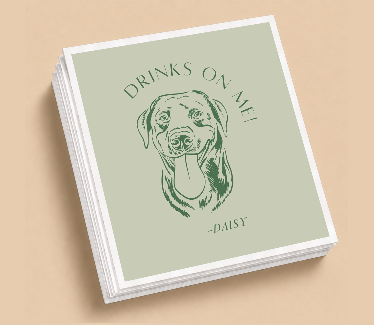 Personalized Pet Portrait Wedding Table Napkins