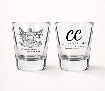 Custom pet wedding shot glasses
Dog wedding favor shot glasses
Personalized pet portrait wedding glasses
Destination wedding shot glasses
Pet lover wedding favors
Custom dog wedding keepsakes