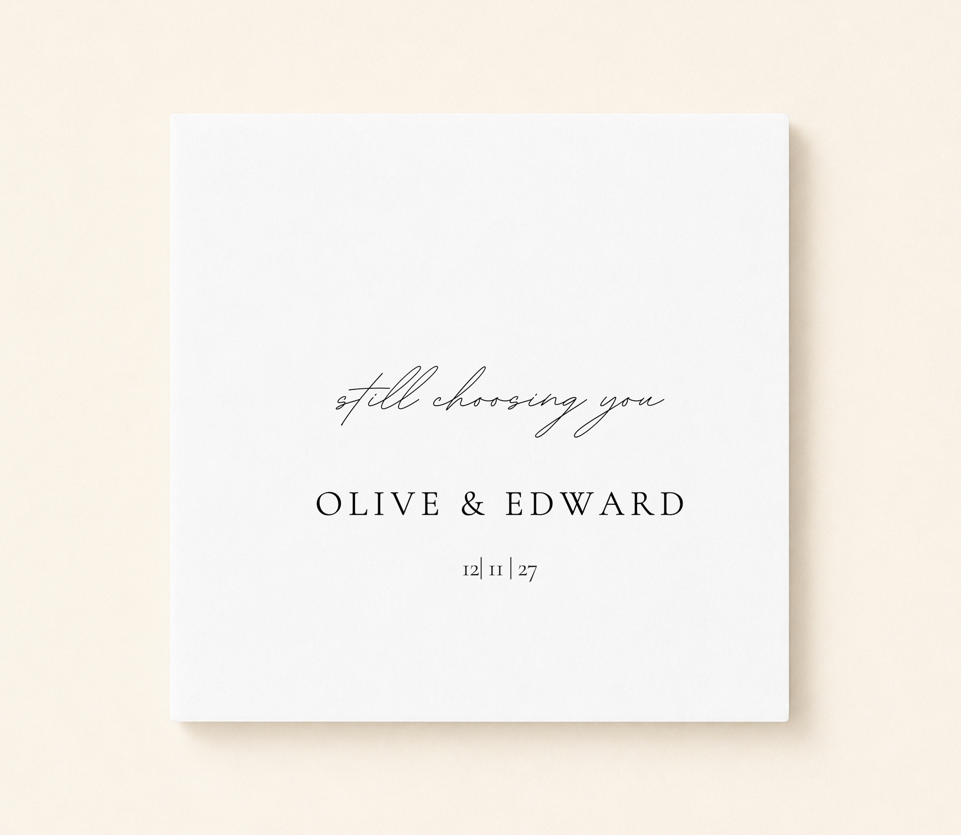 Personalized Still Choosing You wedding napkin with custom couple names and wedding date