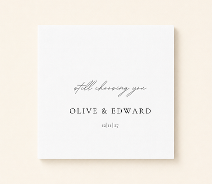 Personalized Still Choosing You wedding napkin with custom couple names and wedding date