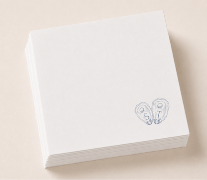 Personalized oyster monogram cocktail napkin