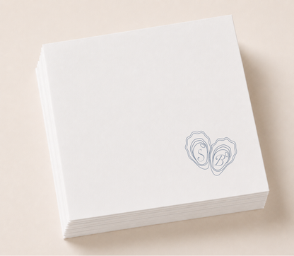 Coastal oyster wedding cocktail napkins