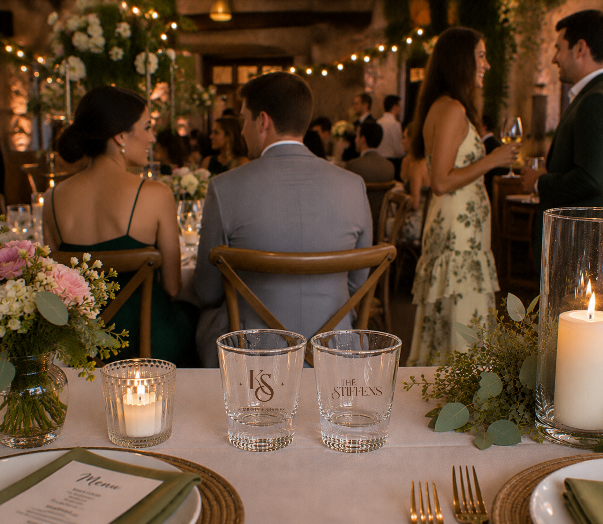 Personalized monogram wedding shot glass with custom initials.

Custom wedding shot glass featuring elegant family surname design.

Luxury monogram wedding favor shot glass with timeless typography.