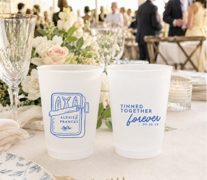 Sardine inspired frosted cups for wedding celebrate beach wedding