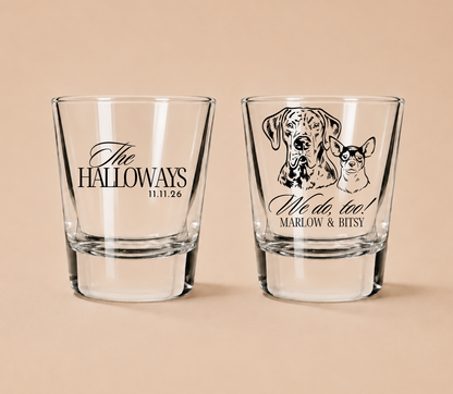 Personalized Pet Couple Wedding Shot Glasses