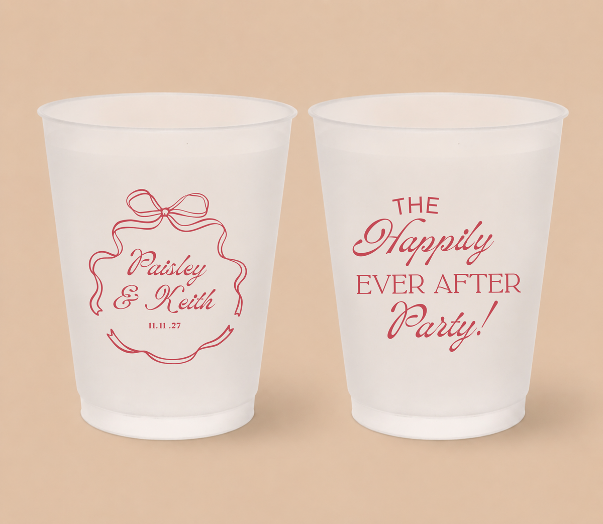 Personalized Happily Ever After Party Frosted Cups