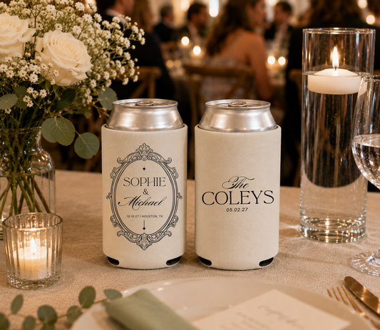 Personalized Signature Wedding Can Coolers