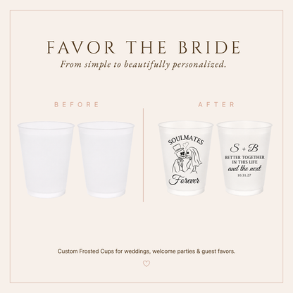 Personalized Soulmates Forever Frosted Wedding Cups
