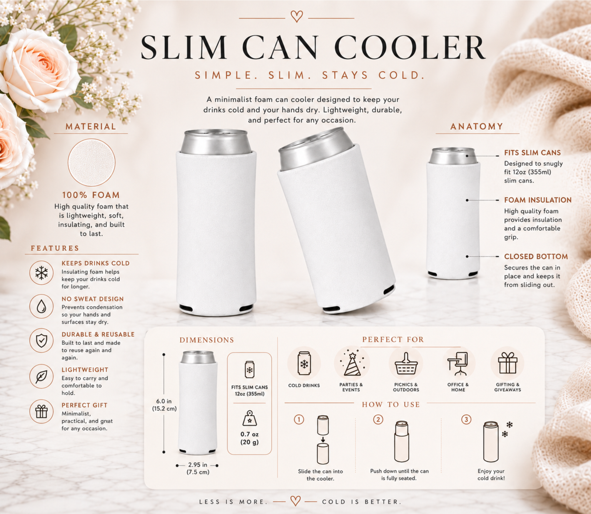 Personalized Wedding Slim Size Can Coolers