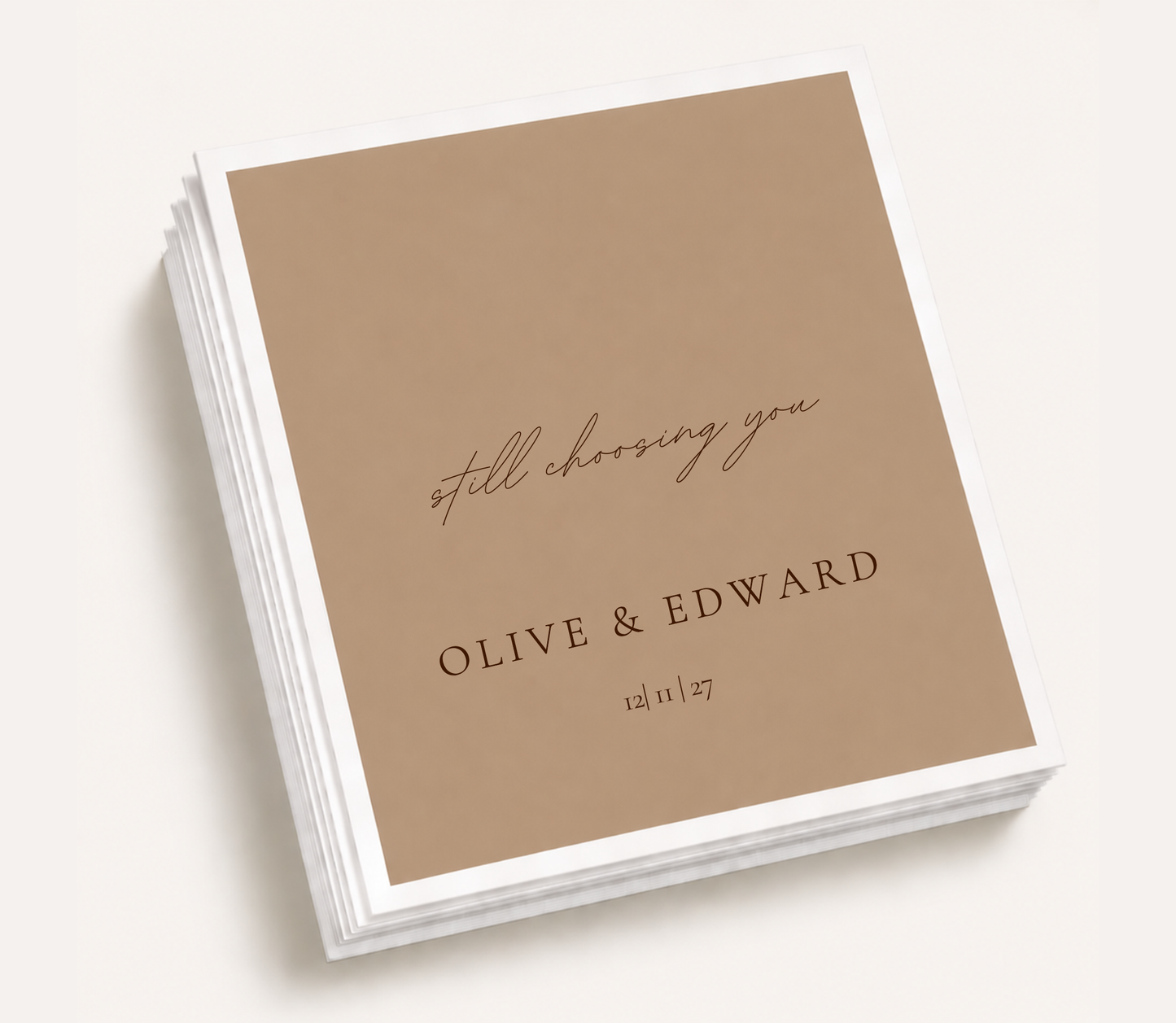 Personalized Still Choosing You wedding cocktail napkins featuring custom couple names and wedding date for wedding receptions, anniversaries, and vow renewal celebrations.