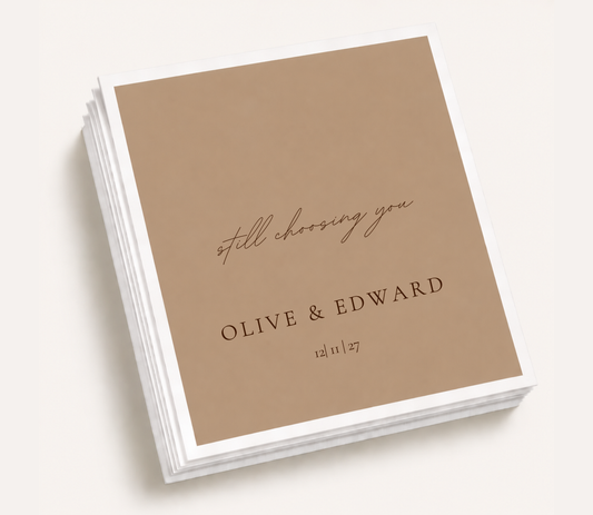 Personalized Still Choosing You wedding cocktail napkins featuring custom couple names and wedding date for wedding receptions, anniversaries, and vow renewal celebrations.