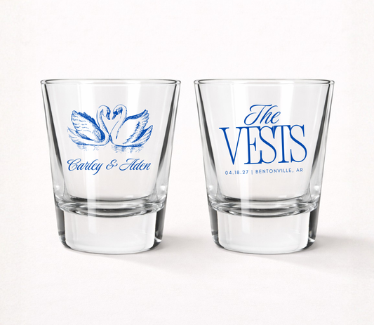 Swan wedding shot glasses personalized with names
Elegant swan wedding favor shot glasses
Custom wedding shot glasses with swan design
Romantic wedding keepsake glasses
Personalized wedding favor shot glasses
Classic swan wedding reception favors