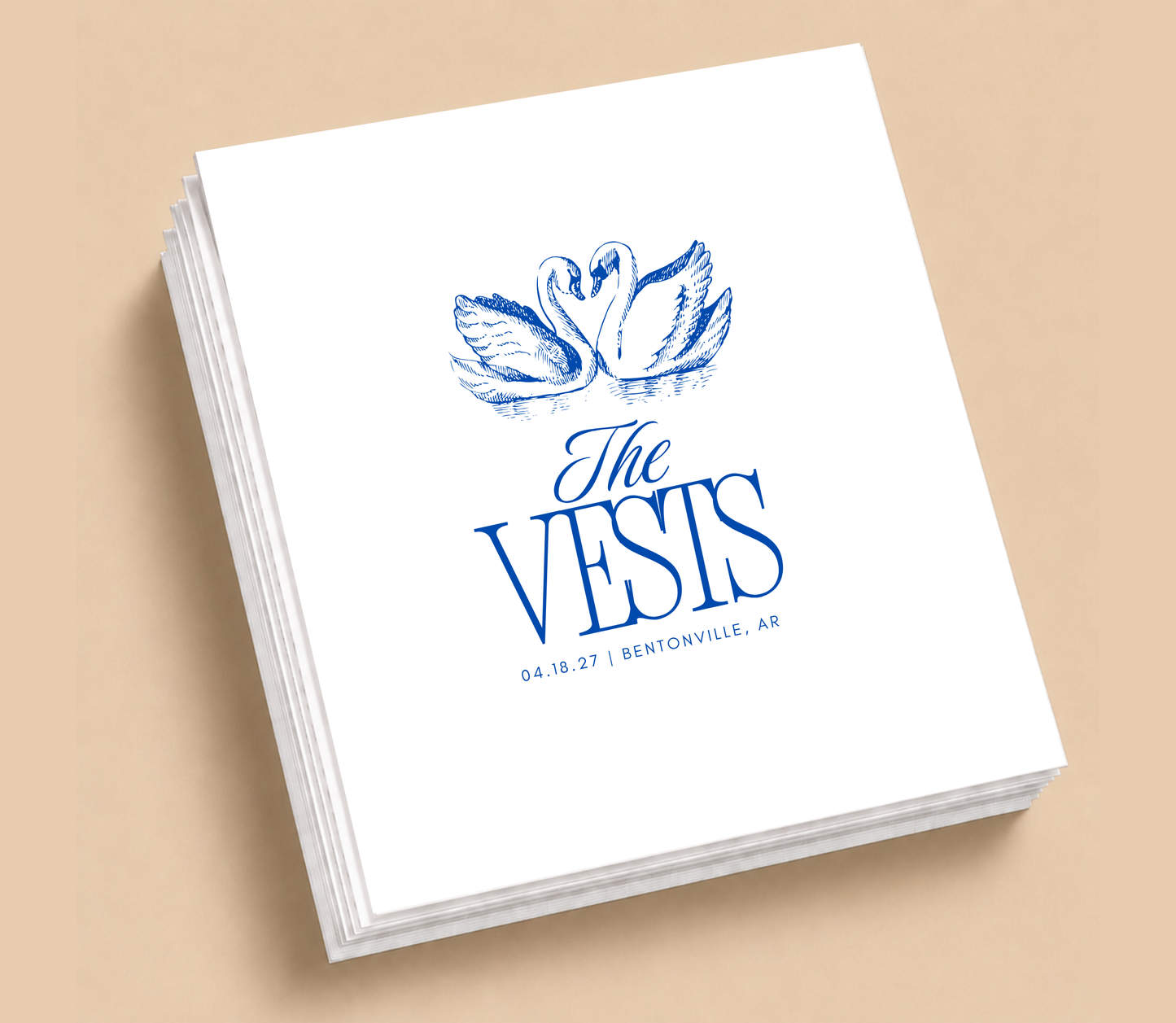 Personalized Swan Wedding Table Napkins