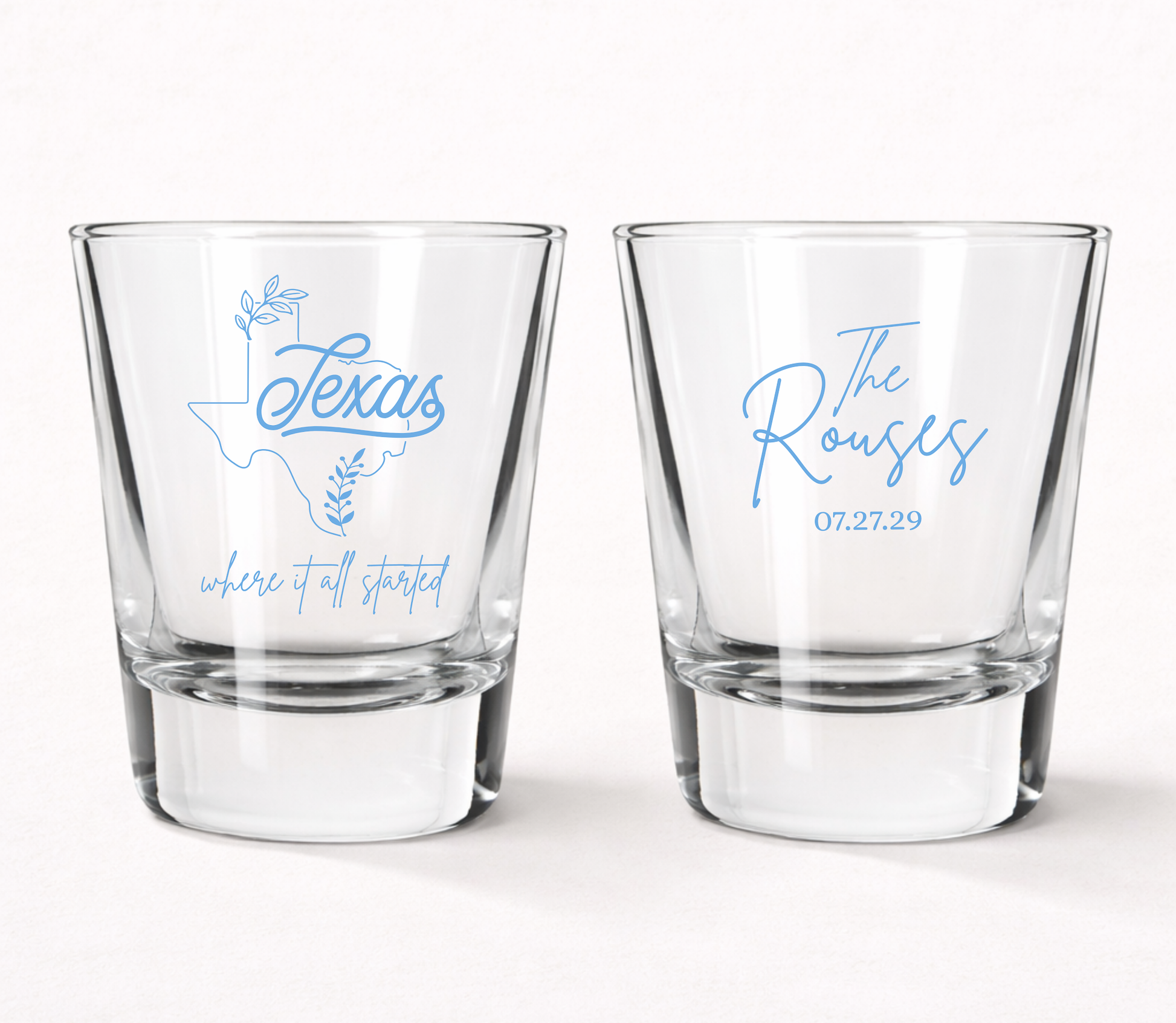 Personalized Texas wedding shot glasses
Texas state outline wedding favor shot glasses
Custom Texas wedding keepsake glasses
Texas destination wedding shot glasses
Personalized wedding shot glasses with Texas design
Texas wedding reception favor glasses