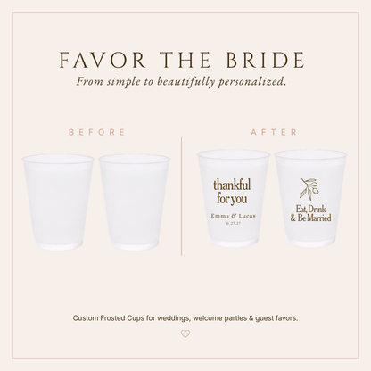 Eat Drink and Be Married Thanksgiving wedding cups