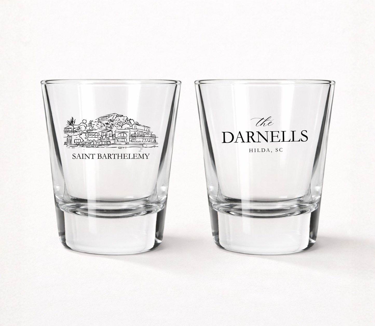 Destination wedding shot glasses
Custom venue wedding shot glasses
Saint Barth wedding favors
Luxury resort wedding shot glasses
Personalized destination wedding favors
Custom wedding keepsake shot glasses
