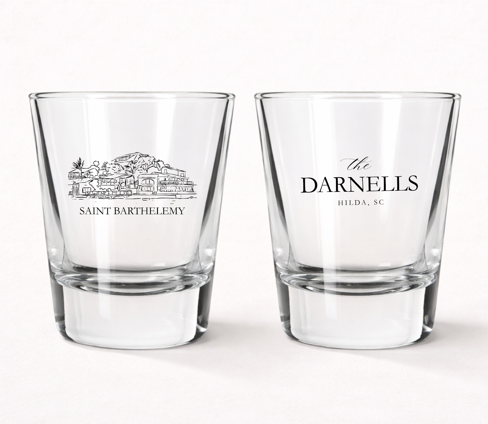 Destination wedding shot glasses
Custom venue wedding shot glasses
Saint Barth wedding favors
Luxury resort wedding shot glasses
Personalized destination wedding favors
Custom wedding keepsake shot glasses