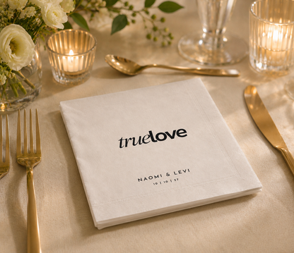 Personalized wedding decor napkins