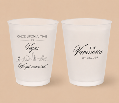 Personalized Las Vegas Wedding Frosted Cups