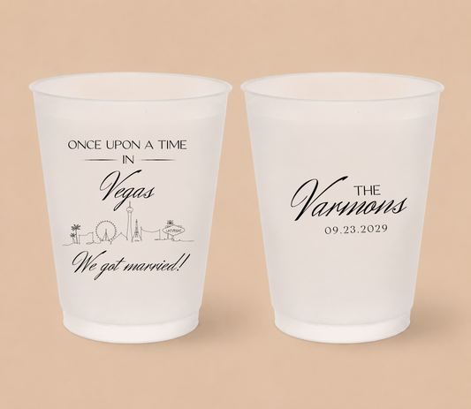 Personalized Las Vegas Wedding Frosted Cups