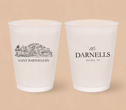 Personalized Saint Barthelemy Wedding Frosted Cups