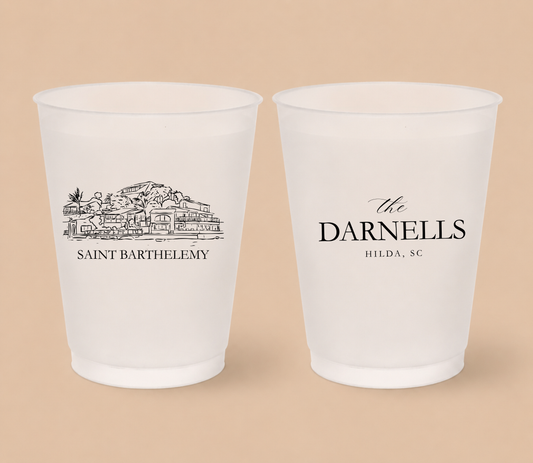 Personalized Saint Barthelemy Wedding Frosted Cups